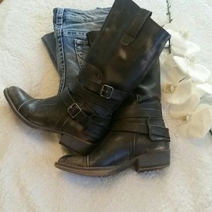 Distressed cowgirl boots